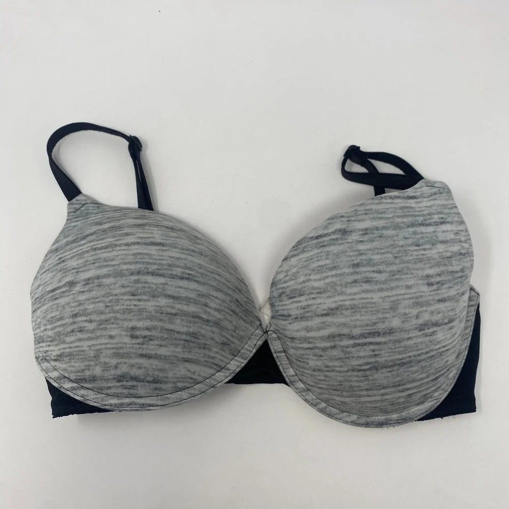 Victorias‎ Secret Pink Wear Everywhere Lightly Lined Bra UW Gray Women's 32DD